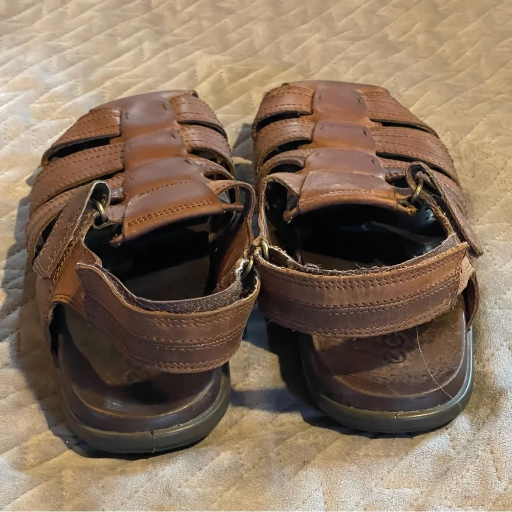 Ecco sandals mens size 45 U.S. 11-11.5‎ pre-owned condition brown
